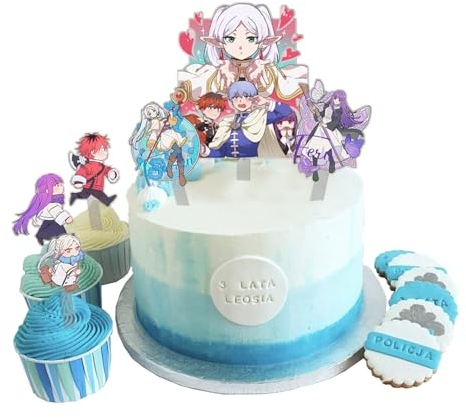 Frieren: Beyond Journey's End Merch,Anime Frieren Birthday Party Decorations Supplies,Cake Topper Decorations, Acrylic Cake Card Insert