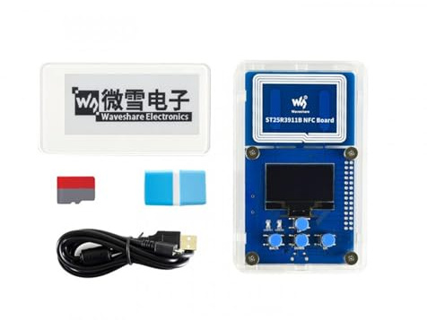 TUOPUONE 7,4 cm (2,9 Zoll) passives NFC-betriebenes E-Paper-Evaluierungsset, keine Batterie, kabellose Stromversorgung und Datenübertragung, mit NFC-Leser, Micro-SD-Karte und unverzichtbares Zubehör,