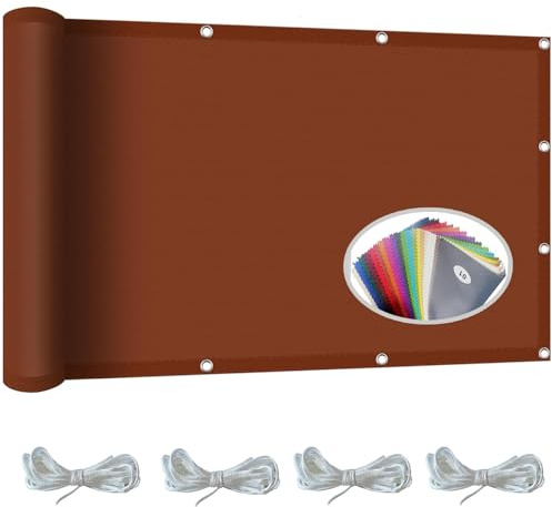 Tenda a Vela,Vela Parasole, 1.7 x 3.6 m Protezione Uv%,Idrorepellente, Telo Ombreggiante Parasole,Tendone Tende, con Fune,Protezione Raggi Uv, per Giardino Balcone Terrazza, Rosso Ruggine