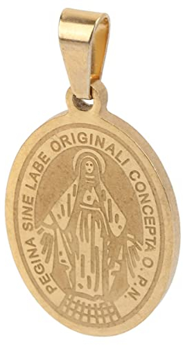 Emoshayoga Jesus katholisches Amulett Katholische Medaille Schnitzen Goldene Metall Anhänger Halskette Jesus Amulett Detail Design 180cm Kette, 60_x_180_cm, Metall