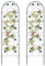 COSTWAY Lot de 2 Treillis de Jardin en Métal 220 x 50 cm, Clôture Décorative pour Plante Grimpante, Grille Fleurs Antirouille pour Jardin, Cour, Patio (Vert)