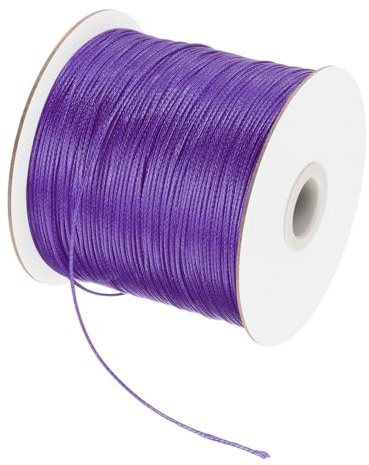 sourcing map Waxed Cord 0.5mm Waxed Polyester Cord 175 Yard Wax String for Bracelet Making, Necklaces, Beading, Jewelry Making and DIY Crafts(Dark Purple)