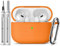 Inesore Compatible with Airpods Pro 2nd/1st Case Cover,Silicone Protective Case for Apple Airpods Pro 2nd/1st Generation Charging Case with Keychain and Cleaner Pen,for Women Men(Orange)
