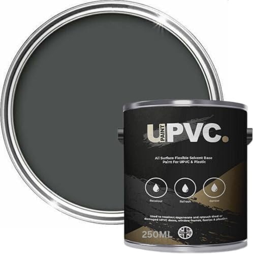upaintpvc - All-In-One UPVC Plastic Paint 250ml - Windows - Doors - Frames - Conservatories - Fascia - Downpipes - Guttering | Semi Matt Finish - 250ml (Anthracite Grey Ral 7016)