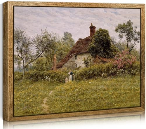 TOARTi Vintage Leinwand Bilder mit Rahmen,30x40cm Klein Wandbilder Wohnzimmer,Natur Rustikale Landschafts Bild,Wanddeko Schlafzimmer Gemälde Badezimmer Büro Zimmer Esszimmer