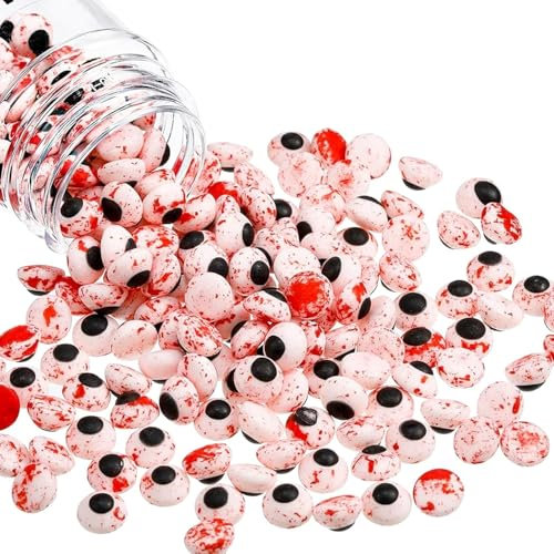 Morofme Essbare Augen Halloween Zuckeraugen Sprinkles Kleine Candy Eyeball Cupcake Topper Essbare blutigen Streuseln Cookie Eye zum Dekorieren Augen Weihnachten Backen Keks Dekor 3 Oz