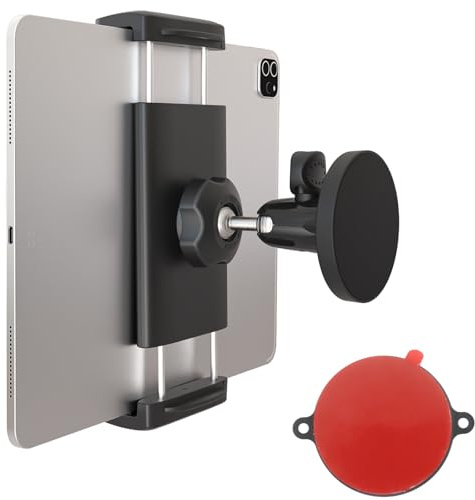 CANHET Magnetische Tablet-Halterung, Kühlschrankhalterung für iPad, [leistungsstarke Magnetbasis] passend für Lager/Metallregal/Küche/Whiteboard/Fitnessstudio, kompatibel mit 4-13 Zoll iPad Pro Air