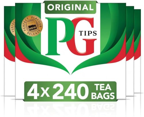 PG Tips Original | Black Tea Bags Bulk | Refreshing, Flavourful & Full-Bodied Black Tea | Perfect Flavour Release | 4 x 240 Tea Bags | 960 Plant Based Biodegradable Teabags