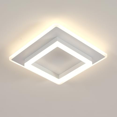 DELIPOP LED Deckenleuchte, 30W 3375LM Moderne Deckenlampe Led Quadratisch, Acryl Deckenbeleuchtung Weiß für Schlafzimmer Wohnzimmer Küche Flur, 4500K Neutralweiß