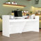 Empfangstheke mit großer Arbeitsfläche,Rezeptionstheke, Empfangstresen, Rezeption-Tisch, Rezeptionsmöbel, Bürothek mit Sichtschutz, Weiß, 220 x 60 x 100cm