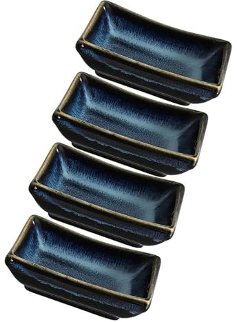 Generisch Set di 4 ciotole rettangolari per salsa, snack antipasto, dessert piccoli piatti da portata