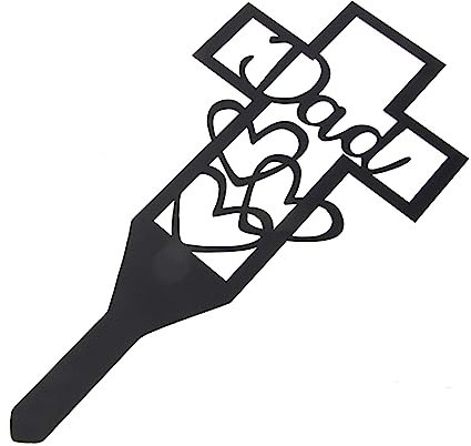 Kisangel Friedhofspfahl Mit Dekorativem Einsatz – Dekoration Für Den Außenbereich Metallkreuz Für Rasen Höfe Und Gehwege Erinnerung An Papa