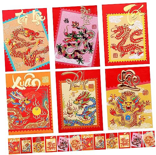 HAPINARY Umschläge Zum Chinesischen Neujahr 30 Stück Rote Geldtaschenumschläge mit Drachen-design für Das Chinesische Festival