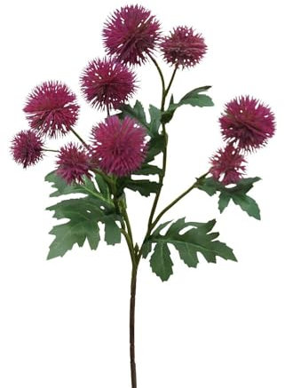 artplants.de Kunstzweig Kugeldistel TRAUDLINDE, violett, 55cm - Kunstblumen Zweig