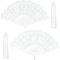 4 Stück Weiß Handfächer Set, Handfächer Spitze Weiß Fächer Mit Aufbewahrungstasche, Klein Handfächer aus Stoff, Fächer Hochzeitsfächer, für Hochzeite, Wedding, Tanz Dekoration