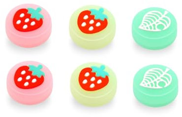 MMEGaming Joystick-Kappen kompatibel mit Nintendo Switch 1, Daumenkappen von Nintendo Switch, Grip Joy mit Griff, kompatibel mit Switch Lite, OLED-Zubehör, Daumengriffe (Erdbeere)