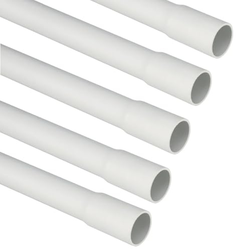 10 metri tubo rigido, 5 barre da 2mt, bicchierato, diametro esterno ⌀40 mm, tecnopolimero ad alta resistenza, classificazione media 3321, grigio, canalina esterna impianto elettrico, cavi elettrici