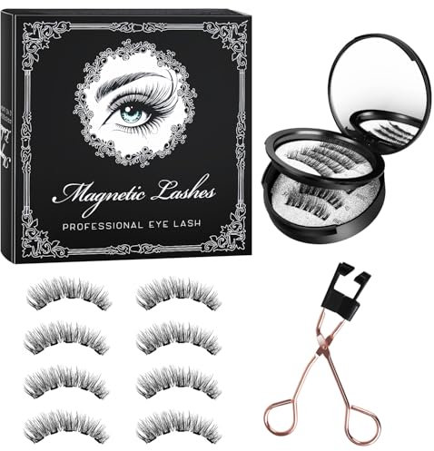 Magnetic Eyelashes with Applicator Best Magnetic Lashes Kit Magic eyelashes magnetic Reusable No-Glue False Lashes with Applicator, Lightweight Natural Look for Daily & Party Wear (8)
