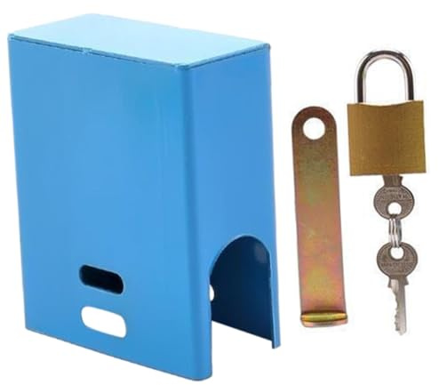 Toyvian Water Faucet Lock Outdoor Garden Hose Bib Lock Square Blue Cover Anti-Theft Protection for Outdoor Tap Security and Faucet Safety