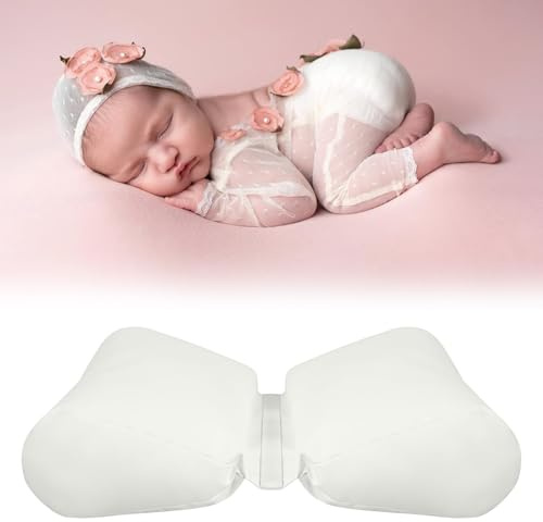 Xanewza Newborn Photography Props Butterfly Posing Cushion Basket Filler & Positioner for Babies DIY Newborn Professional Photography Prop White