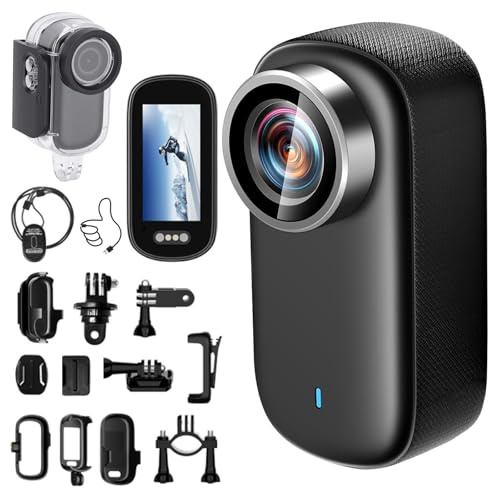 Sosisul Mini Action Cam 4K WiFi mit Bildschirm und wasserfestes Gehäuse, UHD 150° Weitwinkel IP65 Bodycam, Tragbare Anti-Shake Helmkamera Motorrad für Sport & Outdoor-Aktivitäten (No Card)