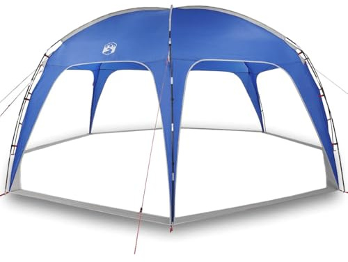 Mhdvray Tienda de campaña para fiestas, 618 x 618 x 277 cm, gran carpa para jardín para piscina y camping, fácil montaje con varillas de fibra de vidrio, color azul, incluye bolsa de transporte y