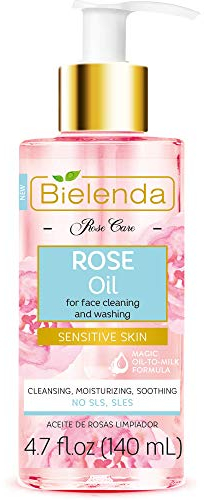 Rose Care Reinigungs-Gesichtsöl Anti-Aging-Hyaluronsäure für zarte und empfindliche Haut 140 ml Bielenda
