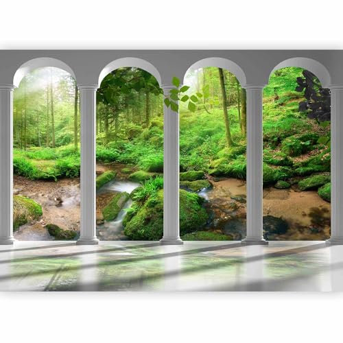 murando - Carta da parati Foresta Bosco 400x280 cm Fotomurali in TNT Murale alla moda Decorazione da Muro XXL Poster Gigante Design Carta per Pareti Natura Albero verde Architettura c-C-0187-a-a