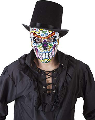 Rubies Masque Katrin Skull pour adultes, masque squelette jour des morts, officiel Rubies pour Halloween, carnaval et fêtes