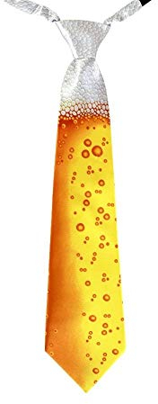 shoperama Herren Krawatte mit Bier Druck Schlips Binder kühles Blondes Kostüm-Zubehör Accessoire JAG lustig Junggesellenabschied