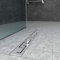 AICA Caniveau de Douche Italienne en Acier Inoxydable E Modèle 90 cm, caniveau Douche Rectangulaire Argenté à Grand Débit, Drain de Sol de Siphon de Douche