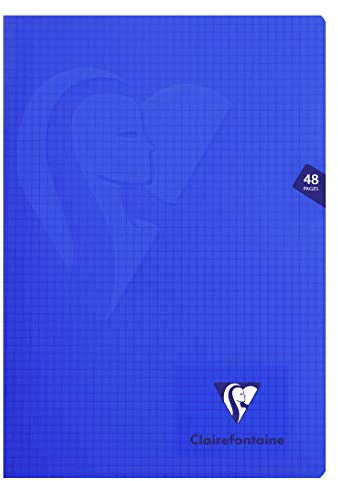 Clairefontaine 303102C Un Cahier Agrafé Mimesys - A4 21x29,7 cm - 48 Pages Petits Carreaux - Papier Blanc 90 g - Couverture Polypro Couleur Aléatoire