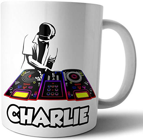 AK Giftshop Personalised Mug - DJ DNB Mixer - Gift - Birthday - Christmas - Stocking Filler - Secret Santa
