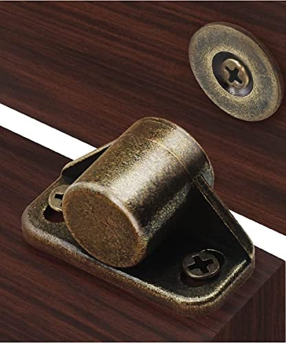 Sunivaca Magnetic Door Catch, 4 Pack Strong Cabinet Door Magnets, Bronze Cupboard Door Magnets Heavy Duty Drawer Magnet for Cupboard,Wardrobe Kitchen Furniture,Closet
