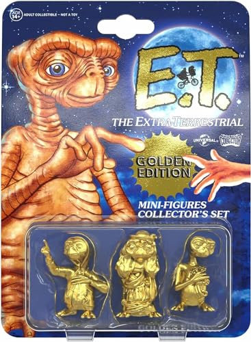 Doctor Collector E.T. Der Außerirdische, Mini-Figuren-Kollektion Goldene Edition, offizielle Verpackung mit 3 goldenen Miniaturen