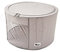 Periea 'Abby' Round Home Storage Boxes with Zip Lids, Front Window & Folding Steel Frame (Grey, Large)