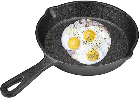 Tyenaza Cast Iron Skillet Set,16cm/6.3in Pre-Seasoned Cast Iron Skillet Frying Pan Oven Safe Cookware, Stackable Cookware Frying Pan for Indoor and Outdoor