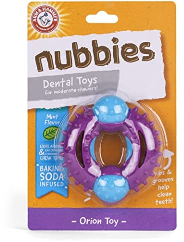 Arm & Hammer for Pets Nubbies Orion Dog Dental Toy| Best Dog Chew Toy for Moderate Chewers | Dog Dental Toy Helps Reduce Plaque & Tartar Without Brushing | Mint Flavor Baking Soda