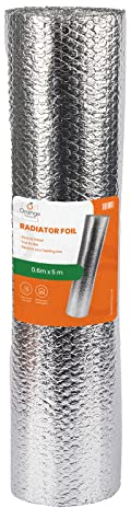 Radiator Reflective Foil - Radiator Wrap for Home- 5m x 60cm - 3.6mm Thickness Heat Reflective Insulation Radiator Insulation Foil Reflector Saves Energy & Money - Reduces Heat Loss