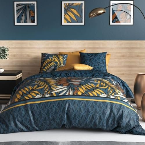 Parure de lit - Housse de Couette Coton 57 Fils + taie Salva - 240 x 260 cm