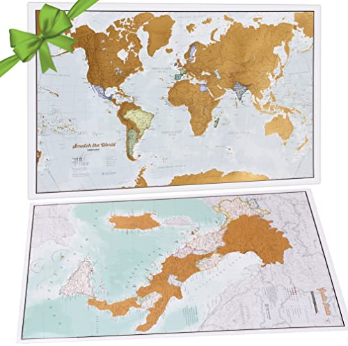 Scratch the World® Weltkarte zum Rubbeln mit Karte von Italien zum Rubbeln – Maps International, über 50 Jahre Kartenherstellung, tolle Geschenkidee
