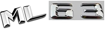 DCALU Chrom glänzender Silber Abs Auto Trunk Hecknummer Buchstaben Wörter Abzeichen Emblem Aufkleber Aufkleber for Mercedes Passform for Benz geeignet ML63 Passt for Amg Auto Emblem Briefe