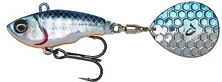 Savage Gear Fat Tail Spin sinkend - Jig Spinner, Größe/Gewicht/Farbe:6.5cm / 12.5g / Blue Silver