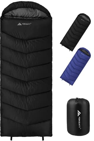 Forceatt Schlafsack Outdoor für Camping, -5°C ~ 15°C Deckenschlafsack 3-4 Jahreszeiten WinterSchlafsack,Warm und Wasserdicht für Erwachsene und Junioren Indoor, Outdoor Reise, Wandern.