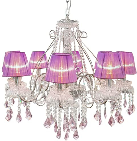 Casa Padrino Luxus Barock Kristall Kronleuchter Silber/Lila Ø 58 cm - Prunkvoller Wohnzimmer Kronleuchter im Barockstil - Hotel Kronleuchter - Barock Kristall Leuchten - Barock Interior