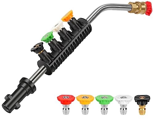 Sexyhot Pressure Washer Lance Extension Wand for Karcher K2 K3 K4 K5 K6 K7, Jet Wash Extension Wand with 5 Replacement Nozzles, Pressure Washer Gun Accessory for Car Washing