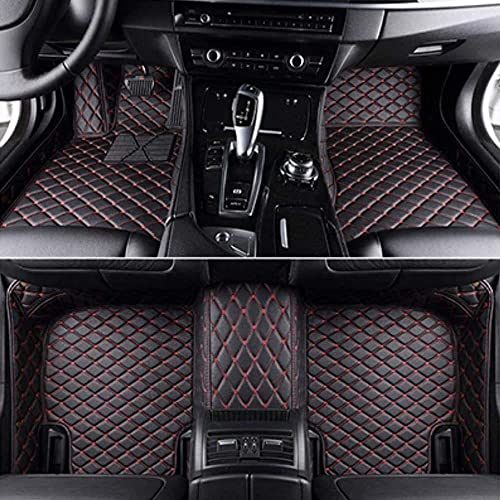 SKIHOT Auto Fußmatten für Mazda CX-5 2017-2023, Vorne und Hinte VollstäNdig Umgebenes Automatten Luxus Fussmatten Autoteppich Innenraum ZubehöR,C/Black-Red