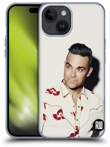 Head Case Designs Offizielle Robbie Williams Blumiges Shirt Kalendar Soft Gel Handyhülle Hülle kompatibel mit Apple iPhone 15