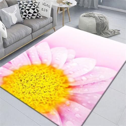 RUGMRZ Cameretta Bimbo Tappetto Soggiorno Grande Divano Moquette Fantasia Floreale Rosa Ad Alta Definizione Anti Sporco Anti Scivoloso Rosa 180X280Cm Tappeto Bambini 5Ft 10.9''X9Ft 2.2''