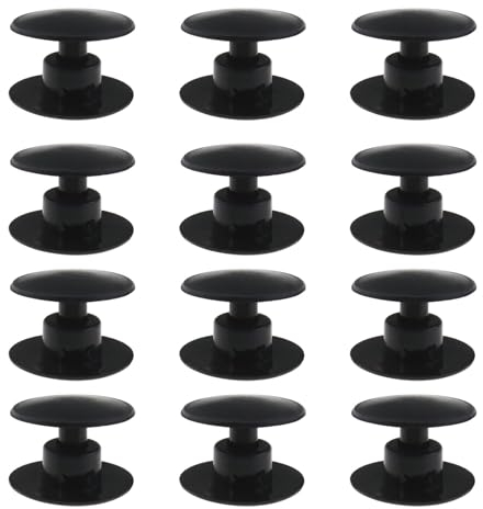 ECSiNG 12 pares de botones de remaches Croc de 15,5 mm hebilla femenina 15 mm hebilla masculina botones de presión de plástico cierres zapatos pop remaches reparación y decoración, Negro , 15.5mm,